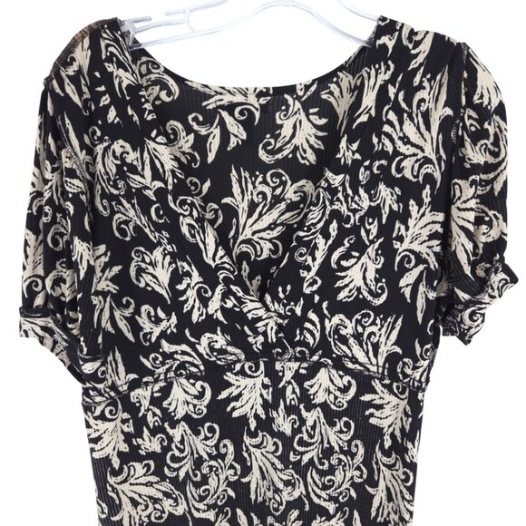 Anthropologie Maple Filigree Damask Silk Dress Empire Flowy Comfy Boho M - Picture 12 of 16